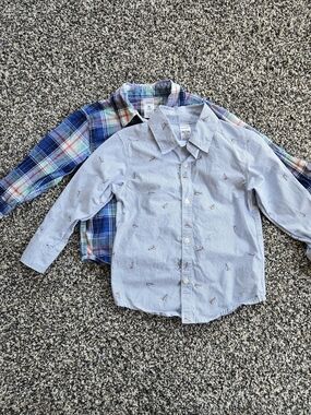 Carter's Light Blue & Plaid Button-Up Shirts - Boys 3T Bundle